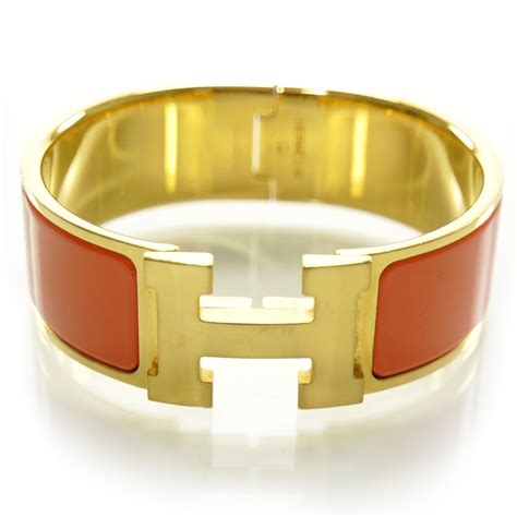 hermes bracelet orange gold